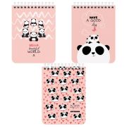 Блокнот МАЛЫЙ ФОРМАТ А6 108х145 мм, 40 л., гребень, картон, клетка, BRAUBERG KIDS, «Панды», 114393