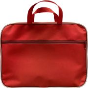 Папка-портфель A4, 1 отделение, на молнии, с ручками, внутр. карман, карман снаружи на молнии, текстиль, красная
