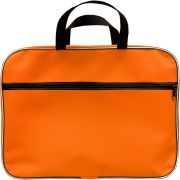 Папка-портфель A4, 1 отделение, на молнии, с ручками, внутр. карман, карман снаружи на молнии, текстиль, оранжевая