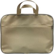 Папка-портфель A4, 1 отд. на молнии, с ручками, внутр. карман, карман снаружи на молнии, текстиль, бежевая (инд.упак.)