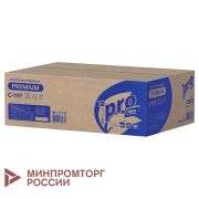 Полотенца бумажные 200 шт., PROtissue (H3) PREMIUM, 2-слойные, белые, КОМПЛЕКТ 20 пачек, 22х21 см, V-сложение, С197