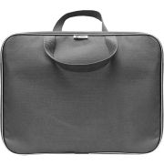 Папка-портфель А4, 1 отделение, 34х26х7 см, на молнии, с ручками, внутр. карман, текстиль, серая