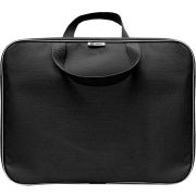 Папка-портфель А4 1 отделение, 34х26х7 см, на молнии, с ручками, внутр. карман, текстиль, черная (инд.упаковка)