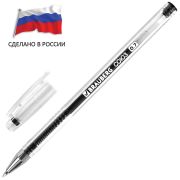 Ручка гелевая РОССИЯ «СОЮЗ», ЧЕРНАЯ, корпус прозрачный, 0,7 мм, линия письма 0,5 мм, BRAUBERG, 143963