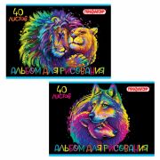 Альбом для рисования А4 40 л., скоба, обложка офсет, ПИФАГОР, 203х288 мм, «Нежность» (2 вида), 106700