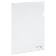 Папка-уголок жесткая А4, прозрачная, 0,15 мм, BRAUBERG EXTRA, 271701