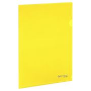 Папка-уголок жесткая А4, желтая, 0,15 мм, BRAUBERG EXTRA, 271705