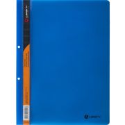Папка-скоросшиватель А4, с прозрачным верхним листом, 0,14/0,16 мм, с внешней перфорацией, синяя