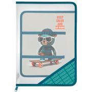 Папка для труда А4 Lamark «Go Skate» серии «Keep calm» пластиковая, молния с 3-х сторон, откидная планка  из лам. картона, 32,5х23х2,5 см