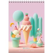 Скетчбук Воздушная нежность А5, 30 л.,160 г/м2, выборочный уф-лак, КРЕМОВАЯ бумага, твердая подложка, спираль сверху