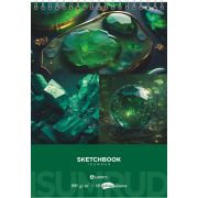 Скетчбук Изумруд, А5, 40 л., 100 г/м2, выборочный уф-лак,  твердая подложка, спираль сверху