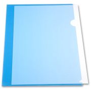 Папка-уголок 0,18 мм А4 матовая, п/прозрачная синяя