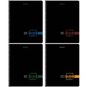 Тетрадь А5 80 л. BRAUBERG, гребень, клетка, глянцевая ламинация, «Dark» (микс в спайке), 404418