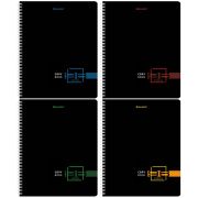 Тетрадь А5 96 л. BRAUBERG, гребень, клетка, глянцевая ламинация, «Dark» (микс в спайке), 404419