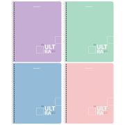 Тетрадь А5 120 л. BRAUBERG пастельная, гребень, клетка, обложка картон, «Pastel Tone» (микс в спайке), 404445