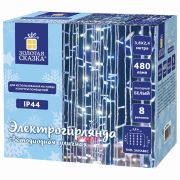 Электрогирлянда-занавес уличная «Штора» 3,8х2,4 м, 480 LED, белый 220 V, контроллер, ЗОЛОТАЯ СКАЗКА, 591302