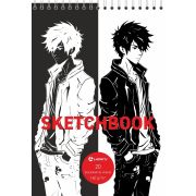 Скетчбук Black & White А5, 20 л.,160 г/м2, металл.картон, ЧЕРНАЯ и БЕЛАЯ бумага, твердая подложка, спираль сверху