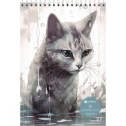 Скетчбук Дождь А5, 20 л.,160 г/м2, металл.картон, ЧЕРНАЯ и БЕЛАЯ бумага, твердая подложка, спираль сверху