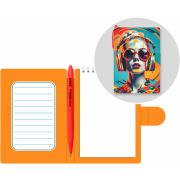 Блокнот с ручкой «На волне», 105х150 мм, эфф.мерцания, вн.блок белый на гребне, 50 л. + ручка, Lamark