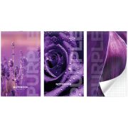 Блокнот на скобе Lamark серия «Purple», А6, 30 л., 102х162  мм, клетка