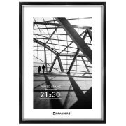 Рамка 21х30 см небьющаяся, багет 14,6 мм, пластик, BRAUBERG «Original Line», черная/серебро, 391234