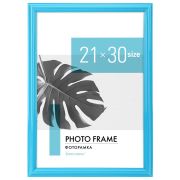 Рамка 21х30 см небьющаяся, багет 17,5 мм, пластик, BRAUBERG «Colorful», голубая, 391238