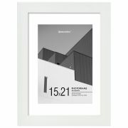 Рамка 15х21 см с паспарту 10х15 см небьющаяся, багет 20 мм пластик, BRAUBERG «New Age», белая, 391274