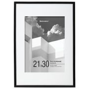 Рамка 21х30 см с паспарту 15х21 см небьющаяся, багет 5 мм, пластик, BRAUBERG «Smart», черная, 391280
