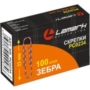 Скрепки «зебра» 33 мм/100 шт. с виниловым покрытием