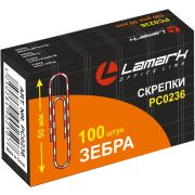 Скрепки «зебра» 50 мм/100 шт. с виниловым покрытием