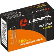 Скрепки никелированные 22 мм/100 шт/ круглые