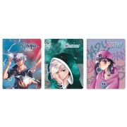 Тетрадь Lamark «Хайп-аниме», А5, на гребне, 155х200 мм, 48 л., клетка, карт.обложка, матовая ламинация, выб.лак-песок, 3 дизайна в блоке