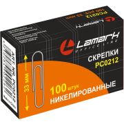Скрепки никелированные 33 мм/100 шт. круглые