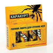 Лента липкая от мух мухоловка, КОМПЛЕКТ 4 шт., КАРАКУРТ «МЕДОВЫЙ», КЛЛк
