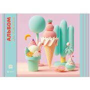 Альбом для рисования 24л. на склейке «Воздушная нежность», выборочный уф-лак, блок - офсет 100г/м