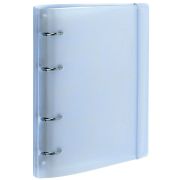 Тетрадь на кольцах А5 175х220 мм, 120 л., пластик с блестками, с резинкой и разделителями, BRAUBERG, Голубой, 404633