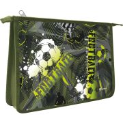 Папка для тетрадей Lamark «Football time», А4, 1 отд., молния сверху, лам.картон с объемным тиснением, рисунок с двух сторон