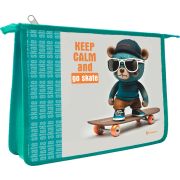 Папка для тетрадей Lamark «Keep Calm», А5, 1 отд., молния сверху, ламинированный картон с объемным тиснением, рисунок с двух сторон
