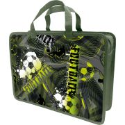 Папка-портфель Lamark  «Football time», А4, 34х24,5х7 см, 1 отделение, на молнии, с ручками, печать по пластику с двух сторон