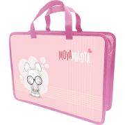 Папка-портфель Lamark  «Moya Milota», А4, 34х24,5х7 см, 1 отделение, на молнии, с ручками, печать по пластику с двух сторон