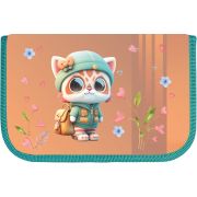 Пенал Lamark SMART BLOCKS «Мой милый котик» на одно отд., с 2 блоками  внутри, 140х210х40 мм, печать по ткани Премиум,  на 38 предметов