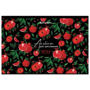 Альбом для рисования, А4, 40 листов, скоба, глянцевый лак, BRAUBERG, 200х285 мм, «Гранаты», 106705