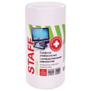 Салфетки АНТИБАКТЕРИАЛЬНЫЕ универсальные, STAFF EVERYDAY, 10x12 см, 100 шт., ВБ, 880723
