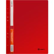 Папка-скоросшиватель А4, прозрачный верхний лист, 0,16/0,35 мм, с внешней европерфорацией, красная