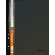 Папка-скоросшиватель А4, прозрачный верхний лист, 0,16/0,35 мм, с внешней европерфорацией, черная