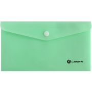 Папка-конверт на кнопке 225x125 mm, 0,18 мм, серия ПАСТЕЛЬ, цв.мятный