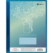 Папка для портфолио, на 2 кольцах, корешок 25 мм, 0,60 мм, неон голубая