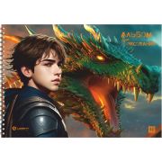 Альбом для рисования 40л. на гребне «Дракон и мальчик», блок - офсет 100г/м