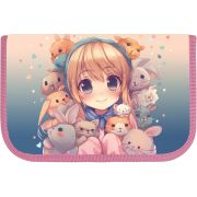 Пенал Lamark SMART Content «Ушки» на одно отд., 140х210х40 мм, печать по ткани Премиум, с косметичкой и карманом для смартфона внутри, на 36 предметов