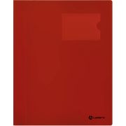 Папка-скоросшиватель Lamark А4, 0,30 мм, 2 кармана - для визитных карточек и внутренний, цвет красный